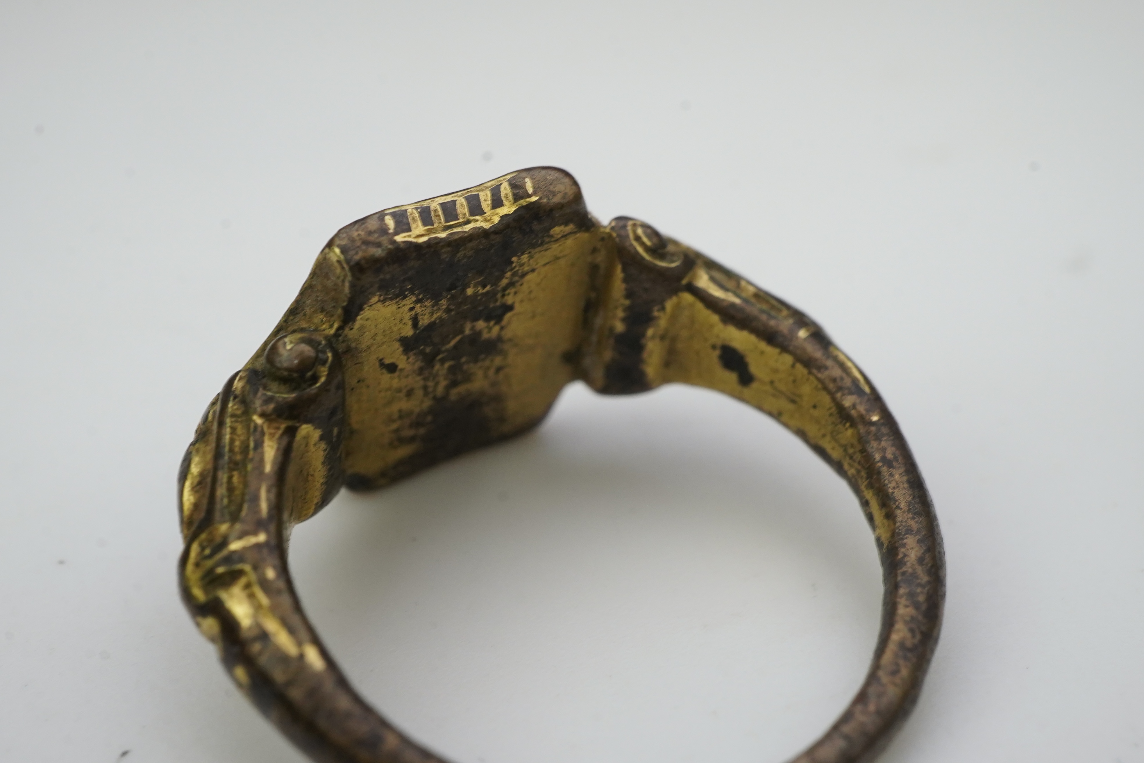 A Tudor bronze signet ring, England, 16th century